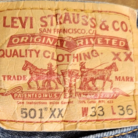 Levis 501 Button Fly Jeans W33 L36 (31x41x31x11) - Picture 4 of 7